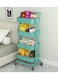4-Tier Rolling Utility Storage Stand Movable Rolling Cart Large Capacity Storage Holder Craft Cart Multipurpose Organizer Shelf With Handles And Lockable Wheels for Kitchen,Bathroom,Living Room