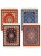 Koeay 4 Pieces Rug Table Coasters Table Drink Holders Oriental Design Fabric Carpet Drink Mats Oriental Design Fabric Elegant Carpets Kitchen and Bar Mats for Home Office and More