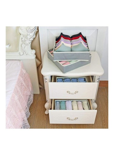 Foldable Fabric Divider Storage Box Grey