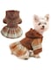 Dog Hoodie Dress, Winter Dog Sweaters for Small Dogs Girl, Cold Weather Warm Puppy Dresses Pink Plaid Pet Clothes Outfits for Chihuahua Yorkie Teacup Cat Skirt Coat Apparel Clothing (XX-Small, Brown)