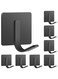 8 Packs Stick On Hooks Heavy Adhesive Hooks Black Hooks For Hanging Robe Towel Hooks Stainless Steel Waterproof Bathroom Hooks Adhesive Hooks For Kitchen Wardrobe Sticky Hooks Cabinet Hooks