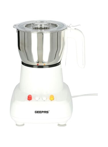 Geepas Food Processor, Stainless Steel Cutting Blade, GCG286   Transparent Lid   600W Motor with Overheat Protection   Ideal for Coffee Beans, Spices, &amp; Dried Nuts Grinding