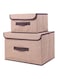 2-Piece Foldable Cloth Storage Box Beige