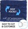 600 GSM Luxury Mattress Topper &ndash; Super Soft Fluffy Bed Pad with Elastic Bands, Extra Thick Breathable Hotel Comfort   Cozy Home Feel better (Navy Blue, Queen Size - W150 x L200 cm)