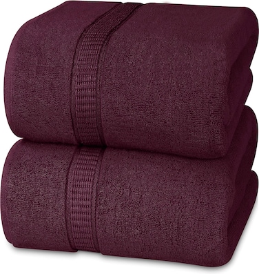 Cozy Home Premium Bath Towels - Luxury Hotel Quality 600 GSM 100% Genuine Combed Cotton, Super Soft &amp; Absorbent Family Bath Towels 70x140 cm Perfect for Daily Use (2 Piece Bath Towel, Burgundy)