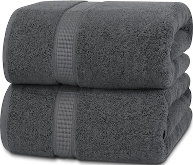 Cozy Home Premium Bath Towels - Luxury Hotel Quality 600 GSM 100% Genuine Combed Cotton, Super Soft &amp; Absorbent Family Bath Towels 70x140 cm Perfect for Daily Use (2 Piece Bath Towel, Grey)