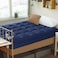 600 GSM Luxury Mattress Topper &ndash; Super Soft Fluffy Bed Pad with Elastic Bands, Extra Thick Breathable Hotel Comfort   Cozy Home Feel better (Navy Blue, Super King Size - W 200 x L 200 cm)