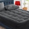 600 GSM Luxury Mattress Topper &ndash; Super Soft Fluffy Bed Pad with Elastic Bands, Extra Thick Breathable Hotel Comfort   Cozy Home Feel better (Gray, King Size - W180 x L200 cm)