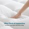 600 GSM Luxury Mattress Topper &ndash; Super Soft Fluffy Bed Pad with Elastic Bands, Extra Thick Breathable Hotel Comfort   Cozy Home Feel better (White, Single Size - W 100 x L 200 cm)
