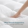 600 GSM Luxury Mattress Topper &ndash; Super Soft Fluffy Bed Pad with Elastic Bands, Extra Thick Breathable Hotel Comfort   Cozy Home Feel better (White, Double Size -W120 x L200 cm)