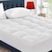 600 GSM Luxury Mattress Topper &ndash; Super Soft Fluffy Bed Pad with Elastic Bands, Extra Thick Breathable Hotel Comfort   Cozy Home Feel better (White, King Size - W180 x L200 cm)