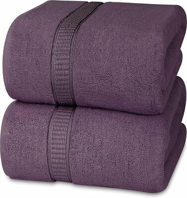 Cozy Home Premium Bath Towels - Luxury Hotel Quality 600 GSM 100% Genuine Combed Cotton, Super Soft &amp; Absorbent Family Bath Towels 70x140 cm Perfect for Daily Use (2 Piece Bath Towel, Plum)