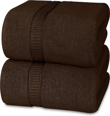 Cozy Home Premium Bath Towels - Luxury Hotel Quality 600 GSM 100% Genuine Combed Cotton, Super Soft &amp; Absorbent Family Bath Towels 70x140 cm Perfect for Daily Use (2 Piece Bath Towel, Dark Brown)