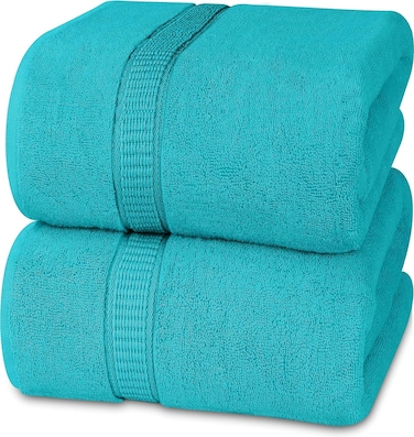 Cozy Home Premium Bath Towels - Luxury Hotel Quality 600 GSM 100% Genuine Combed Cotton, Super Soft &amp; Absorbent Family Bath Towels 70x140 cm Perfect for Daily Use (2 Piece Bath Towel, Turquoise)