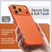 Leather Case for iPhone 17 Pro Max, Compatible with MagSafe, Anti-Slip Grip Phone Cover with Built-in Camera Control Button, Soft Microfiber Lining, 6.9-Inch Display (Orange)