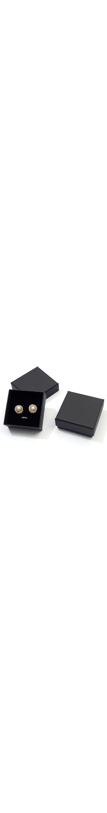 Red Dot Gift&reg; 12Pcs Black Earrings Gift Box, 5.2x5.2x4cm Black Small Jewellery Boxes, Jewellery Case Organizer with Lid for Christmas Wedding Valentine's Day Birthday Presents Storage.