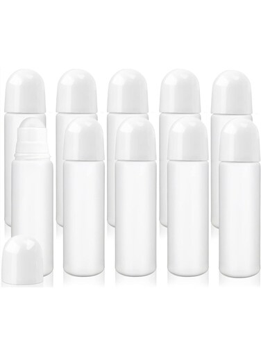 Pack Plastic Roller Bottles, 100ml Empty Refillable Roll On Bottle Leak-Proof Deodorant Containers, Anti-perspirant Dispenser for Essential Oil Perfumes Balms, White