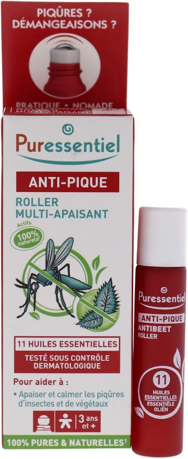 Puressentiel Anti-Sting Soothing Roll-On 5ml - Bite &amp; Sting From Mosquitoes, Bees, Insects - 100% Pure &amp; Natural Essential Oils With Soothing Properties, Non Phototoxic