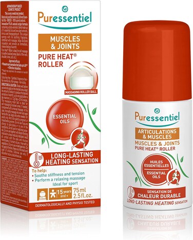 Puressentiel Muscles &amp; Joints Pure Heat Roller - Natural Pain Relief - Lasting Heating Sensation - Muscle Pain - 100% Pure Essential Oils - Arnica, Harpagophytum,75ml (Pack Of 1)