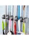 Togu Mop And Broom Holder Wall Mounted 5 Position Storage Rack With 6 Retractable Hooks Holds Up To 11 Tools Utility Weatherproof For Garage Systems Organizer,Gray