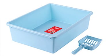Cat Litter Tray with Scoop-Blue- M Size 38 x 28 x 10cm