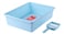 Cat Litter Tray with Scoop-Blue- M Size 38 x 28 x 10cm
