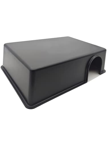 TERRIFI Large Reptile Hideout Box, Suitable for Lizard Leopard Gecko Snakes and Ball Python, Shrimp, Chameleon, Tortoise, Frog House (Medium, Black)