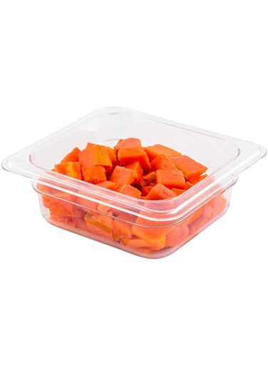 Cold Food Pan - Plastic Cold Food Storage Container - 1/6 Size - 2.5" Deep - Clear - 1ct Box - Met Lux - Restaurantware