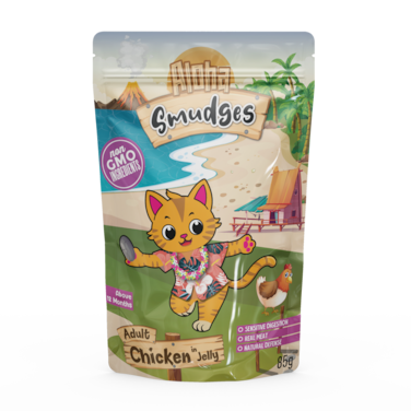 Aloha Smudges Chicken Adult Cat wet food in Jelly 85g Pouch-Pack of 20