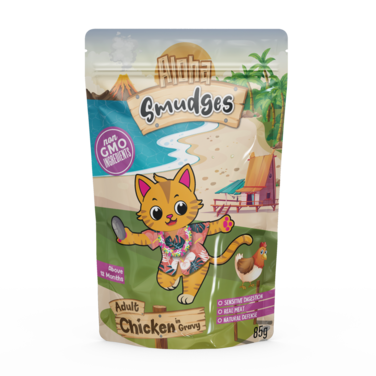 Aloha Smudges Chicken Adult Cat wet food in Gravy 85g Pouch-Pack of 20