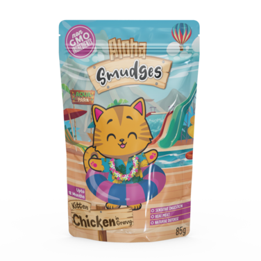 Aloha Smudges Chicken Kitten Cat wet food in Gravy 85g Pouch-Pack of 20