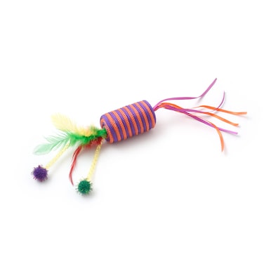 Wild Catz Crazy Coil Fabric, Feature Cat Toy Multicolors