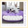 Grizzly Velor Round Plush Purple Dog Bed Small - 50 x 15cm