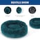Grizzly Velor Round Plush Blue Green Dog Bed Small - 50 x 15cm