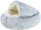 Grizzly Velor Round Plush Grey White Dog Bed Small - 50 x 15cm