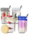 Premify 4 Pack 600ml Overnight Oats Jars with Lids &amp; Spoons, Reusable Glass Overnight Oats Container With Measurement Marks, Food Storage For Breakfast Pots, Oatmeal Container For Milk, Cereal, Fruit.
