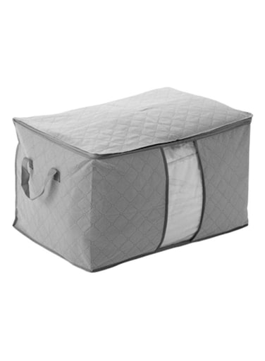 Folding Clothes Storage Bag Grey 48x28x50cm