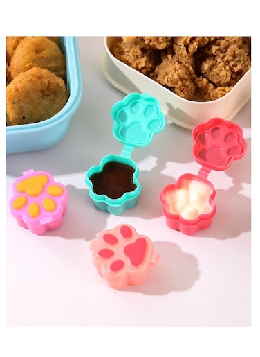 Salad Dressing Container To Go Leak-proof and Reusable Dipping Sauce Cups with Lids Small Condiment Containers for Snacks Sauces Dips and Spices 4pcs