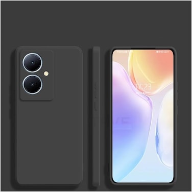 Case for Oppo Reno 11F and Oppo F25 Pro, Liquid Gel Rubber Case with Soft Microfiber Lining Cushion Slim Shell Shockproof Protective with Camera Protection Cover for Oppo F25 Pro and Reno 11F (Black)