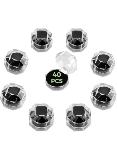 ELECDON Versatile Jewelry Storage Boxes for Rings &amp; Earrings, Durable Clear Plastic Case with Soft Foam Base, Ideal for Weddings, Engagements, Birthdays &amp; Anniversaries, Set of 40 PCS