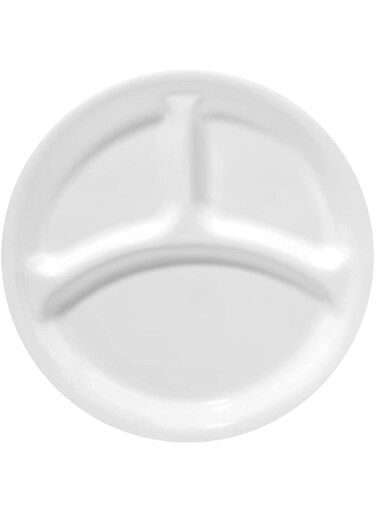 Corelle Livingware 10-1/4-Inch Divided Dish, Winter Frost White pack of 6