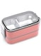 Stainless Steel Lunch Box Insulated Bento Box Multifunctional Containers Lunch Box Containers with 2 Compartments and Tableware 304 stainless steel 2 compartments lunch box by MahMir Bubblegum Pink