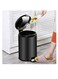 Stainless Steel Pedal Bin, Smudge Resistant Trash Can with Foot Pedal and Soft-Close Lid Round, Hands Free Garbage Bin for Kitchen Living Room Bathroom Office and Hotel (Black, 8L)