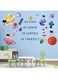 Amimagen Outer Space Astronaut Wall Stickers - Be Kind Be Brave Inspirational Quotes Planets Rocket Boys Wall Decals - Baby Nursery Kids Room Daycare Wall Decor