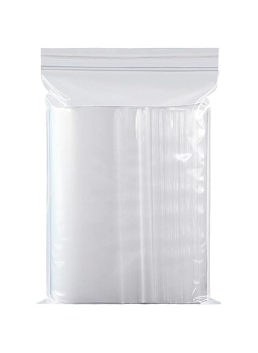 HOOTO Clear Plastic Reclosable Zip Bags 14x18.5cm (100 count), Poly Baggies with Resealable Zip Top Lock for Small Business Storage, Packaging &amp; Shipping