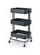 Magazine rack Shelf/Storage Kitchen Shelf Mobile Cart Living Room Home Storage /Bookshelf Trolley Can be Moved (Color : Black)