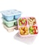 Xspring Snack Containers for Kids, 4PCS Divided Small Snack Containers Bento Box with Compartment, 4 Compartment Bento Snack Box, Reusable Meal Prep Lunch Containers for Travel Work