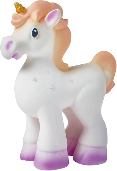 Nuby Unicorn Rubber Teether, 0 Months Plus, Teething Toy for Babies, White