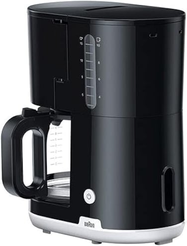 Braun Breakfast1 Filter Coffee Maker Aromacafe Optibrew System Automatic Shut Off Coffee Maker For Up To 10 Cups Dishwasher Safe 1000W Black, Kf1100Bk, Kf1100 Bk