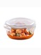 Klip-N-Store Round Glass Storage Container With Air Tight Lid Food Storage Container Microwave Safe Container 620 ml